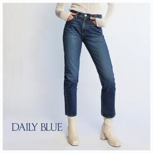 NWT Daily Blue Adriano Goldschmied Manya High Waisted Straight Leg Jeans Sz. 26